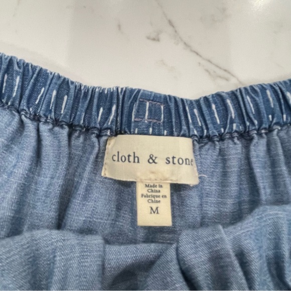 Cloth & Stone Blue Printed Off-Shoulder Women’s Romper - Picture 10 of 12